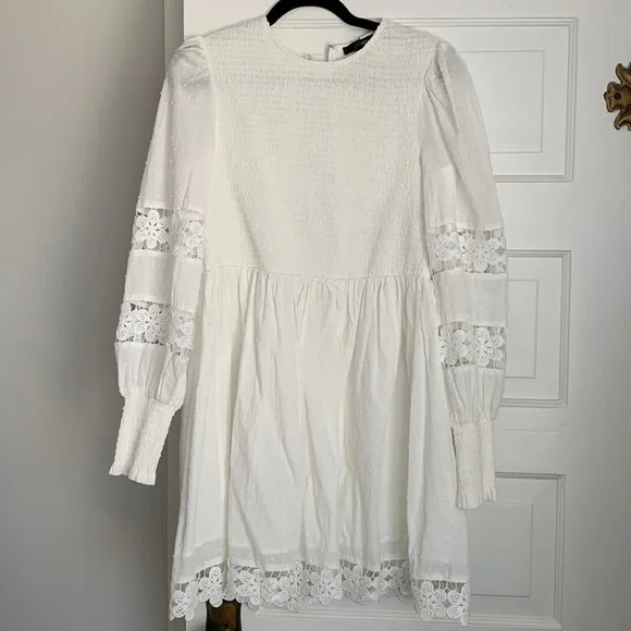 Aqua by Bloomingdales white smocked dress
